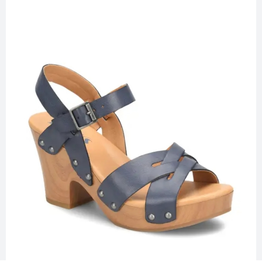 Korks vintage blue Bagley Platform heeled sandal size 10